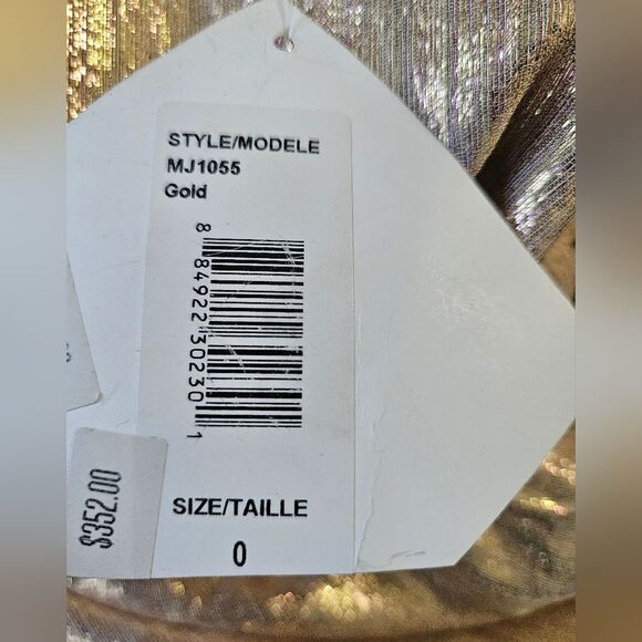 NWT Badgley Mischka by Mark and James gold cocktail dress size 0 - Picture 8 of 8